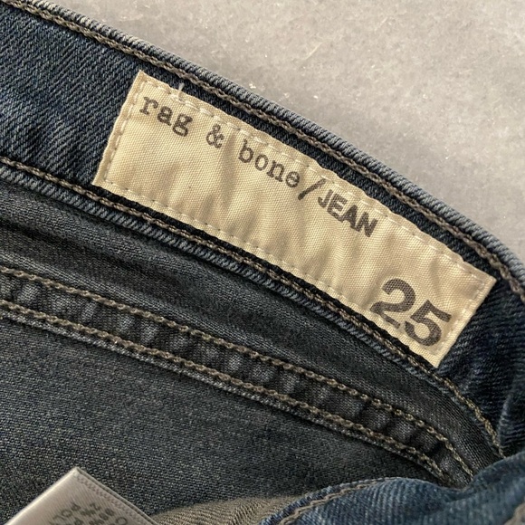 Rag & Bone Size 25 Blue Gray Cotton Stretch Low Rise Straight Leg Denim Jeans - Picture 11 of 11